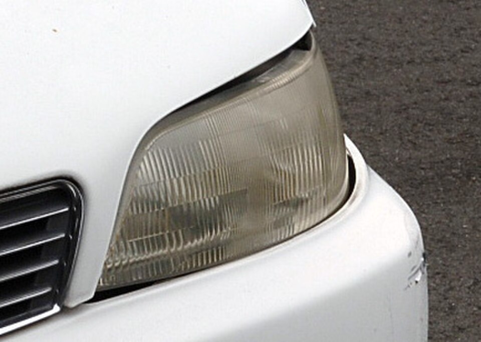 Restored clear headlight vs foggy headlight